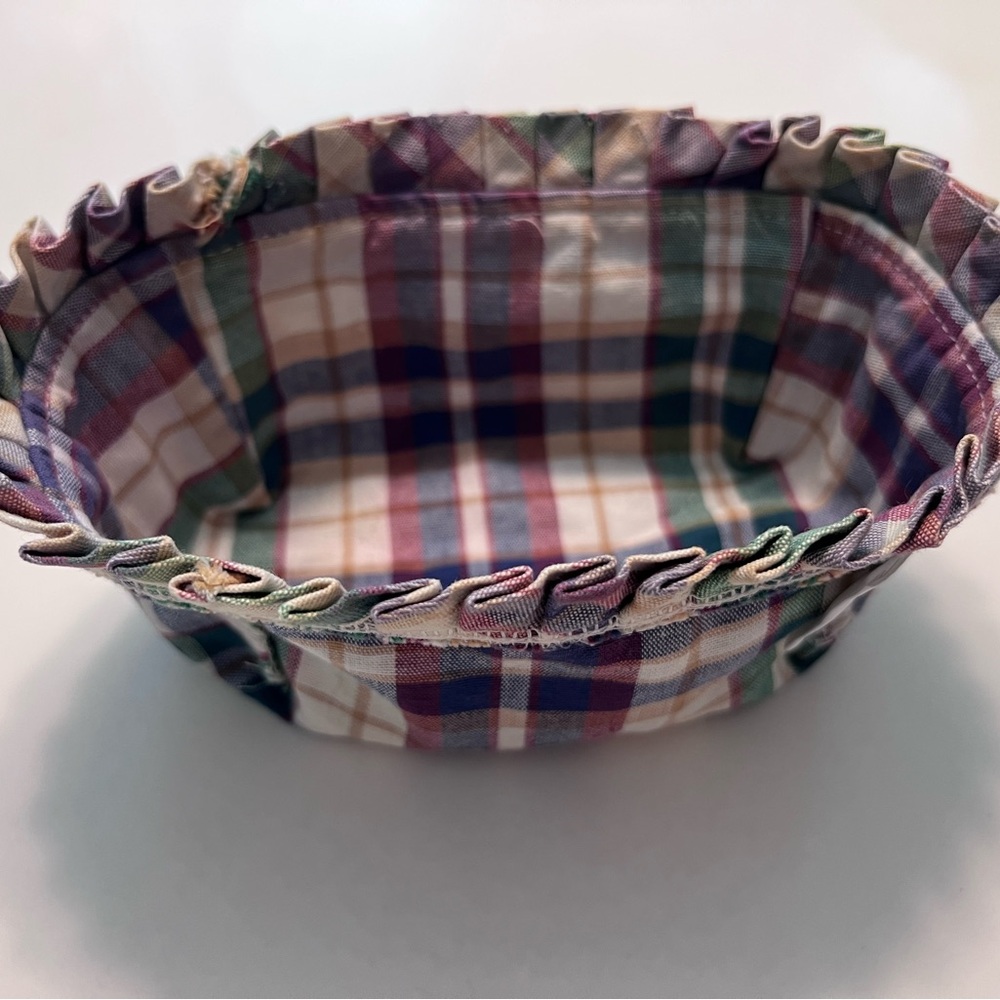 Longaberger Woven Traditions Plaid Fabric Basket Liner